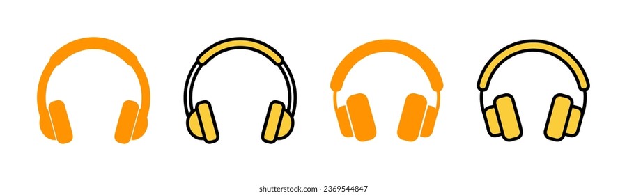 Headphone icon set  for web and mobile app. headphone sign and symbol