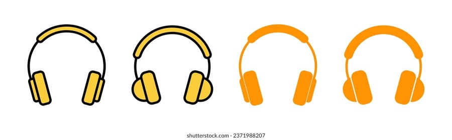 Headphone icon set  for web and mobile app. headphone sign and symbol
