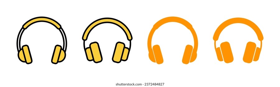 Juego de iconos de auriculares para la aplicación web y móvil. símbolo y señal de auriculares