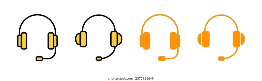 Headphone-Icon-Set für Web- und Mobile-App. Kopfhörerzeichen und Symbol