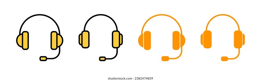 Headphone icon set  for web and mobile app. headphone sign and symbol
