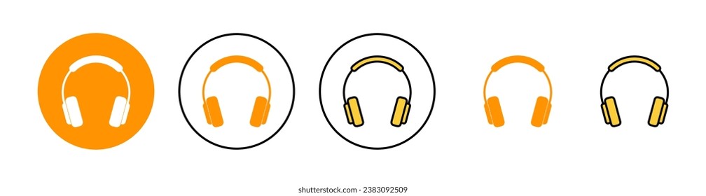 Juego de iconos de auriculares para la aplicación web y móvil. símbolo y señal de auriculares