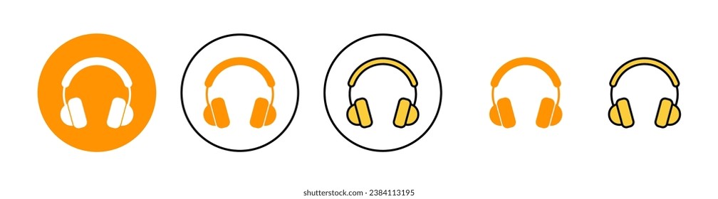 Juego de iconos de auriculares para la aplicación web y móvil. símbolo y señal de auriculares