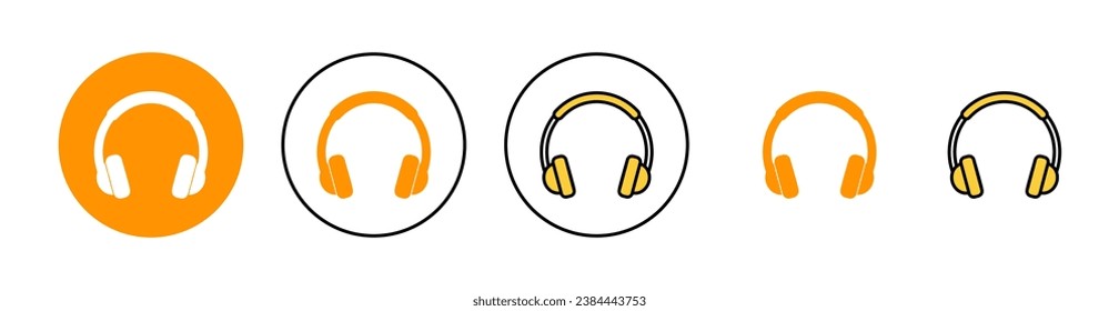 Headphone-Icon-Set für Web- und Mobile-App. Kopfhörerzeichen und Symbol