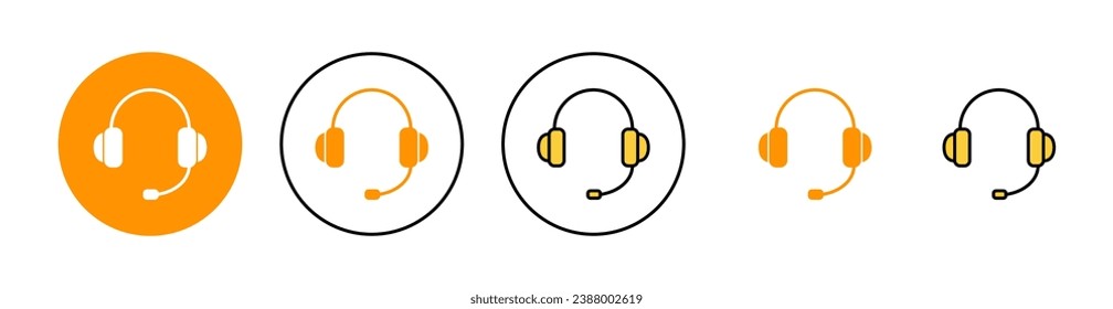 Headphone-Icon-Set für Web- und Mobile-App. Kopfhörerzeichen und Symbol