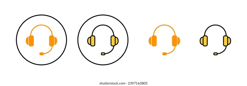 Juego de iconos de auriculares para la aplicación web y móvil. símbolo y señal de auriculares