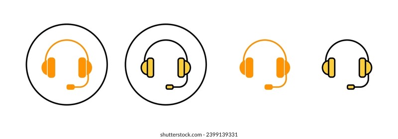 Juego de iconos de auriculares para la aplicación web y móvil. símbolo y señal de auriculares