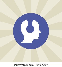 headphone icon. sign design. background
