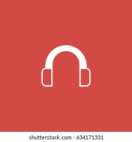 headphone icon. sign design. red background