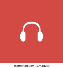 headphone icon. sign design. red background