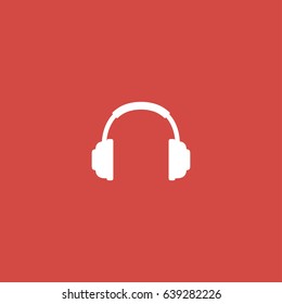 headphone icon. sign design. red background