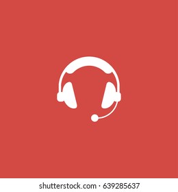 headphone icon. sign design. red background