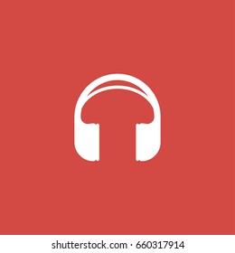 headphone icon. sign design. red background