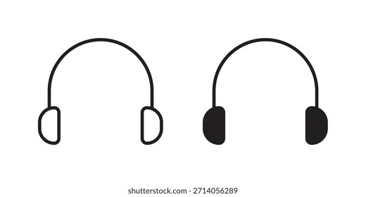 Headphone icon silhouette vector designs. Editable Strokes
