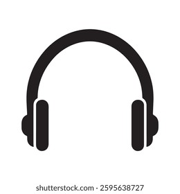Headphone icon silhouette vector isolated on white background. Minimalist headphones symbol illustration.