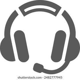 Headphone icon silhouette vector style with white background