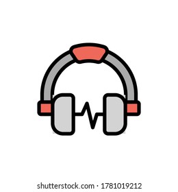 Headphone icon. Simple color with outline vector elements of rock n roll icons for ui and ux, website or mobile application