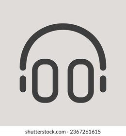 Icono de audífono en estilo simple, plano y minimalista