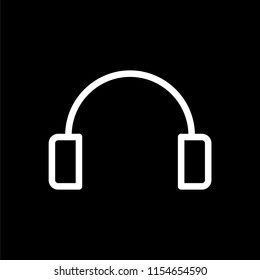 Headphone icon simple flat style outline vector.