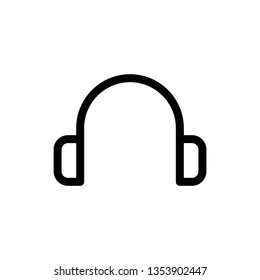 Headphone icon simple flat style outline vector.