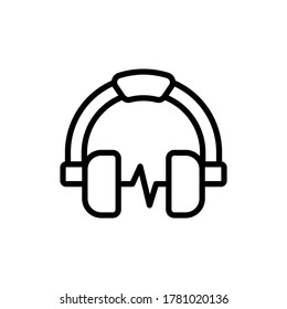 Headphone icon. Simple line, outline vector elements of rock n roll icons for ui and ux, website or mobile application