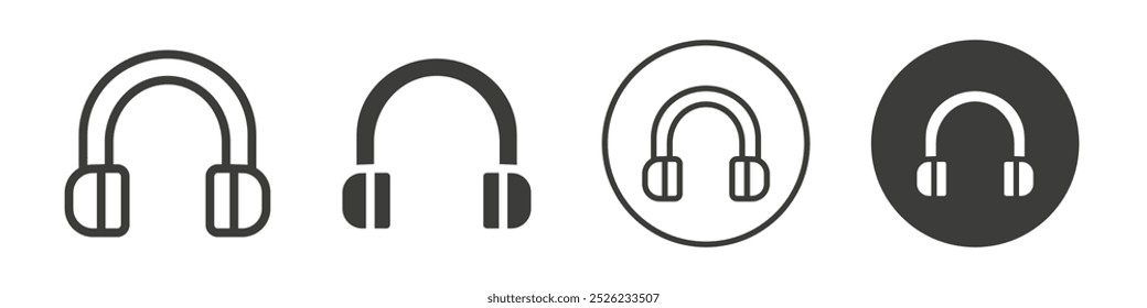 Headphone icon Simple outline vector logo