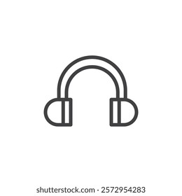 Headphone icon Simple outline vector logo