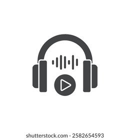 headphone icon simple thin line vector
