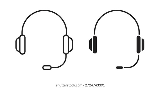 Vectores simples del icono del auricular en negro, convenientes para los proyectos