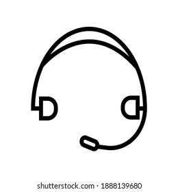icono de auriculares simple con trazo editable de fondo blanco