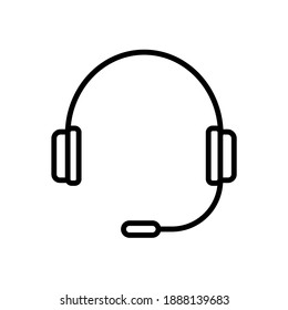 icono de auriculares simple con trazo editable de fondo blanco