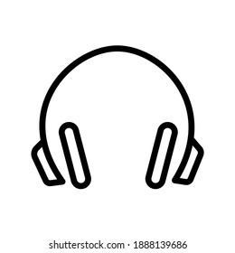 headphone icon simple with White Background editable stroke