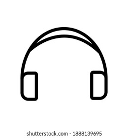 icono de auriculares simple con trazo editable de fondo blanco