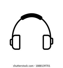 headphone icon simple with White Background editable stroke