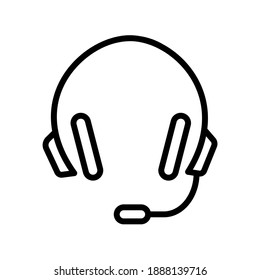 headphone icon simple with White Background editable stroke