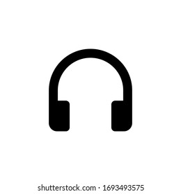 Headphone icon in solid line style. Stereo headset sign. Media on, unmute symbol. Music, multimedia illustration for perfect web and mobile illustrations.
