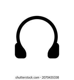 Headphone icon solid style illustration on isolated background