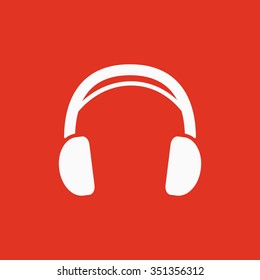 The headphone icon. Sound symbol. Flat Vector illustration