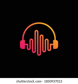 headphone icon with spectrum silhouette