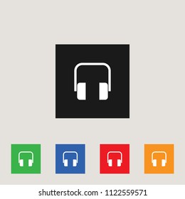 Headphone icon, stock vector illustration, EPS10.