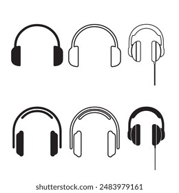 Headphone  icon Stoke art vector illustration.