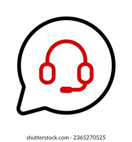 Headphone icon. Support sign for mobile concept and web design. vector illustration