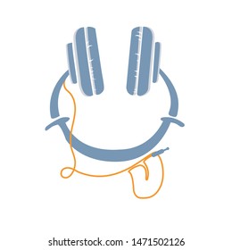 Headphone icon symbol on white background cartoon vector illustration