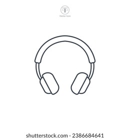 Headphone icon symbol vector illustration isolated on white background