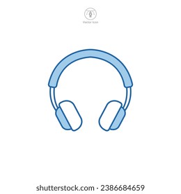 Icono de auriculares, ilustración vectorial aislada en fondo blanco