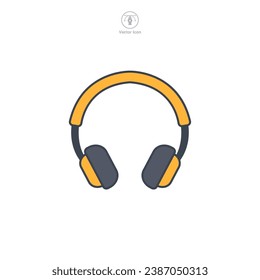 Icono de auriculares, ilustración vectorial aislada en fondo blanco