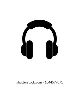 Símbolo de icono de auriculares vector sobre fondo blanco.