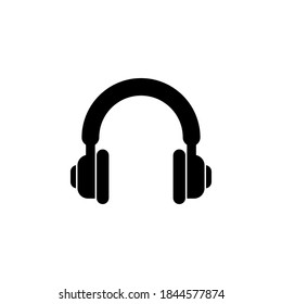 Símbolo de icono de auriculares vector sobre fondo blanco.