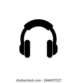 Símbolo de icono de auriculares vector sobre fondo blanco.