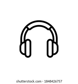 Headphone icon symbol vector on white background.